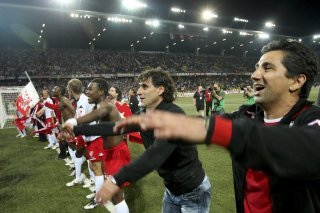 José Sinval et Didier Tholot après avoir gagné la Coupe de Suisse face à YB le 20 mai 2009.